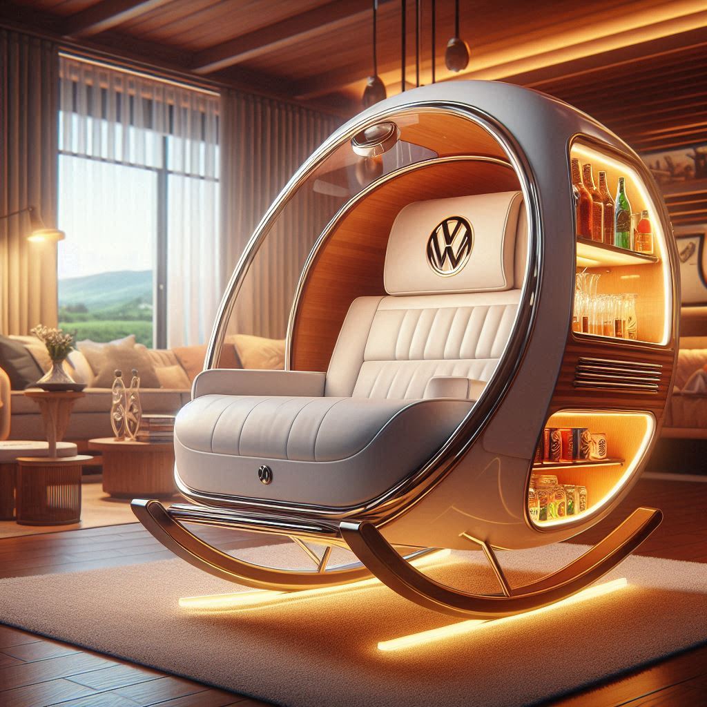 Relax in Retro Style with the Volkswagen Bus Rocking Chair