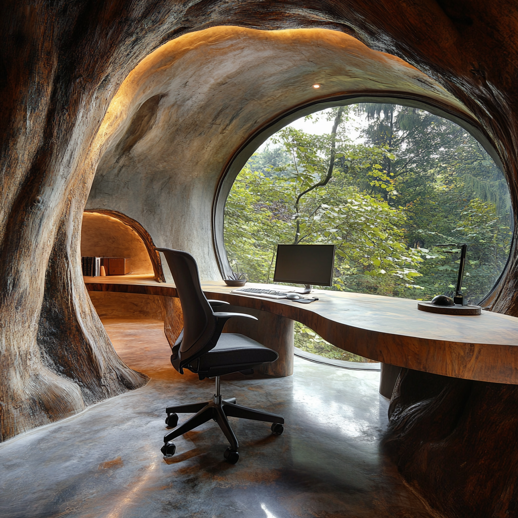 What is a Tree Trunk-Shaped Office?