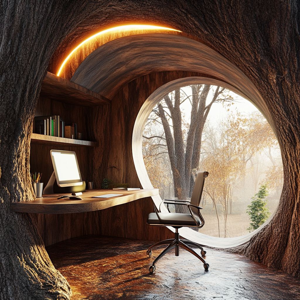 Who is the Tree Trunk-Shaped Office For?