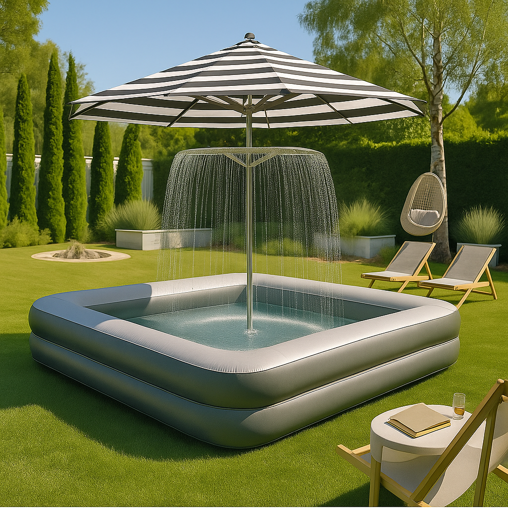 How to Set Up an Umbrella Shower Pool
