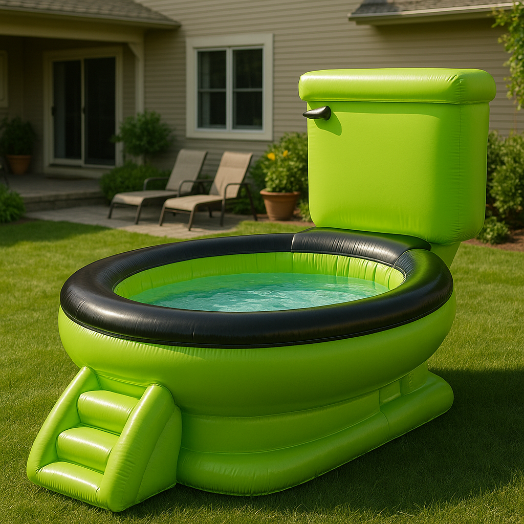 What Is a Giant Inflatable Toilet Pool?