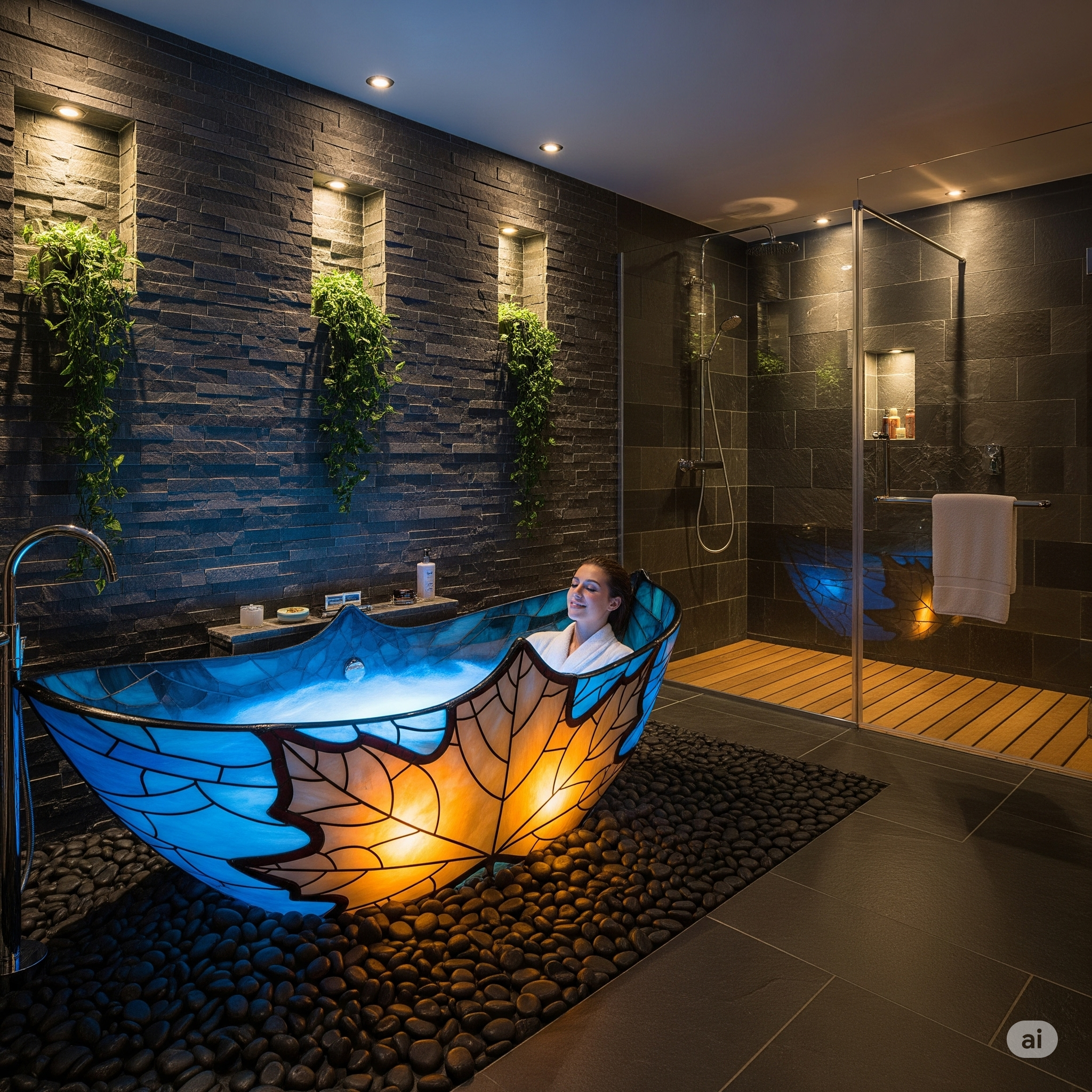 What Makes a Stained Glass Leaf Bathtub So Special?