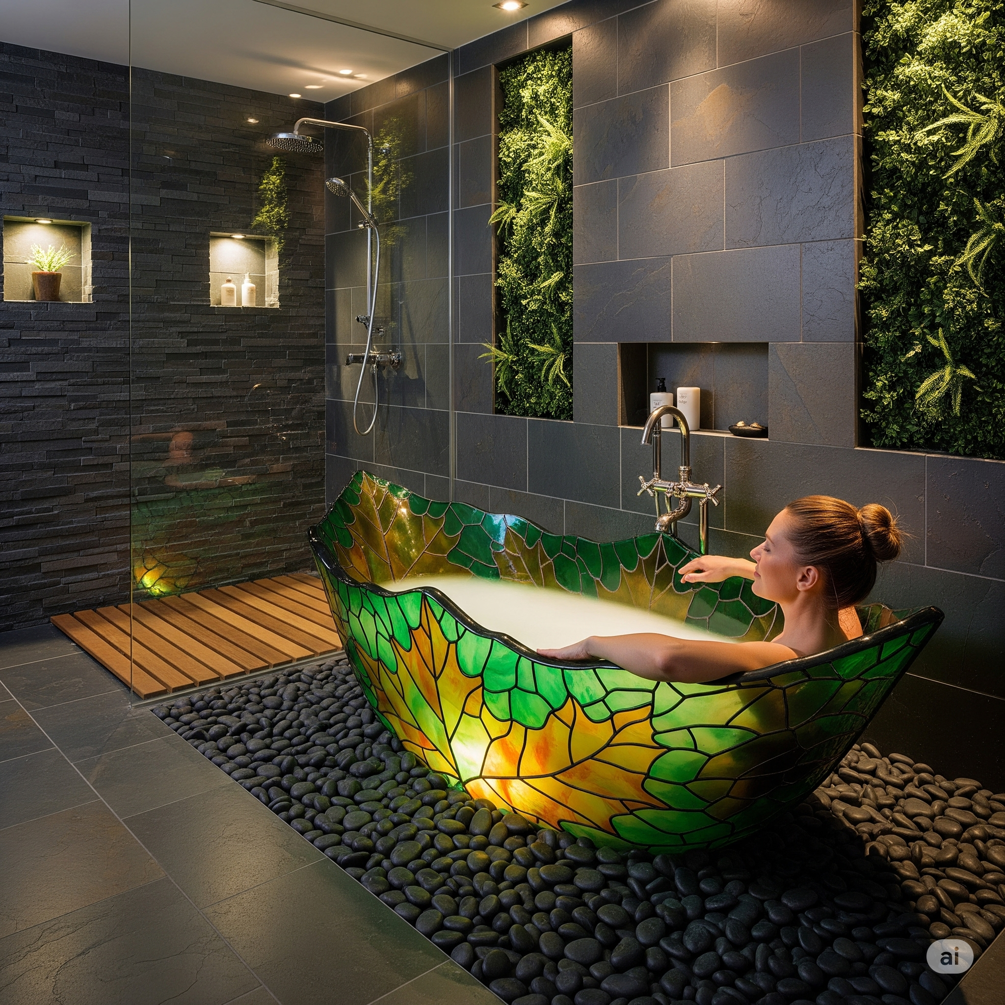 Considering a Stained Glass Leaf Bathtub for Your Home