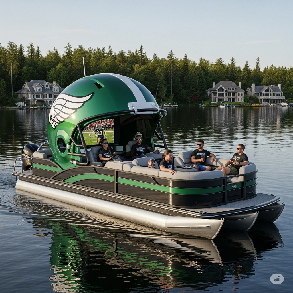 Make a Splash with Team Spirit: The Football Helmet Pontoon That Scores Big on the Water