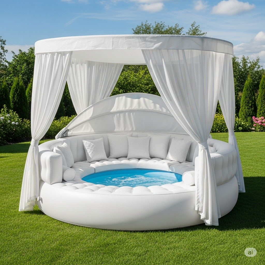 What is an Inflatable Canopy Pool Sofa?