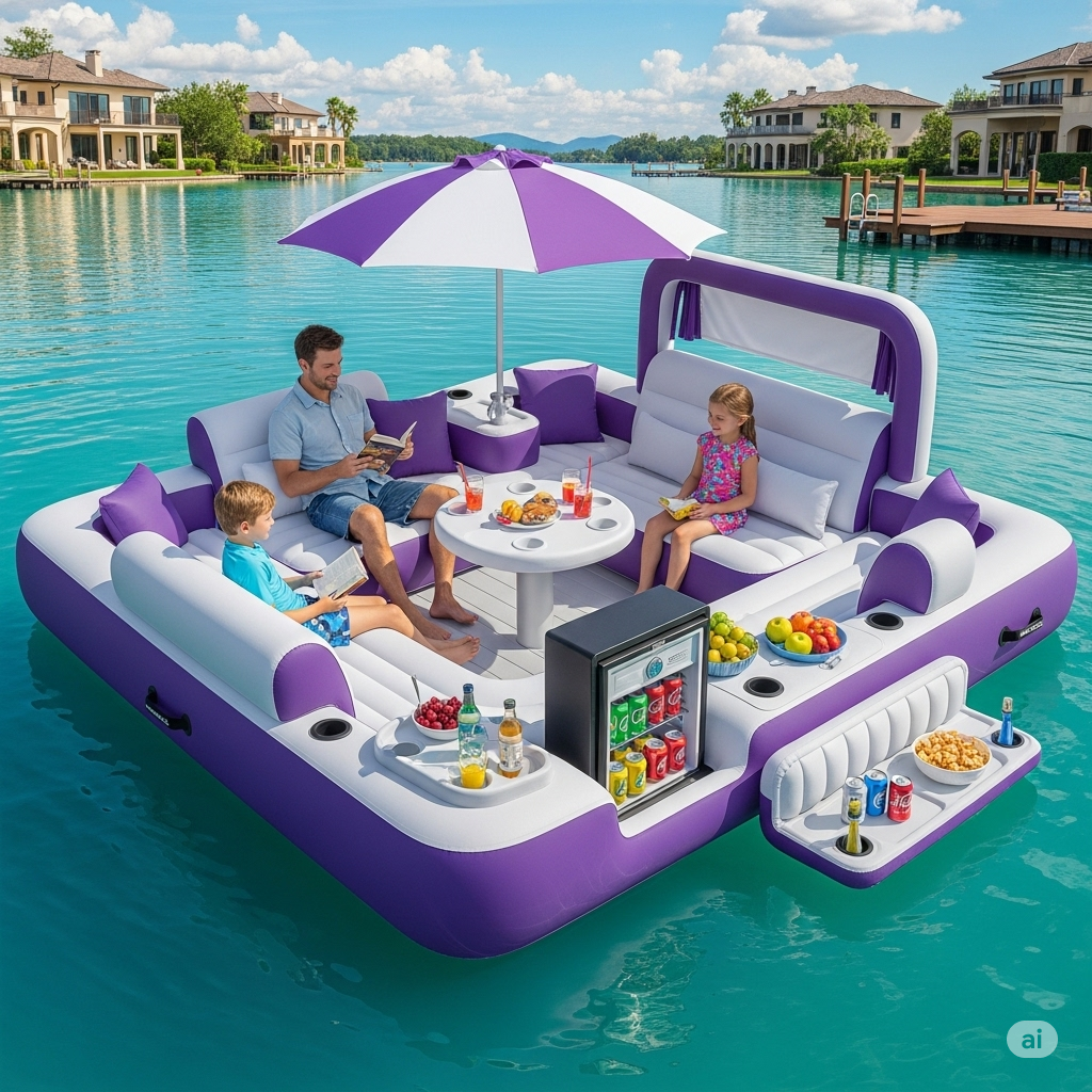 Drift into Bliss: Unwind on the Water with an Inflatable Floating Lounge!