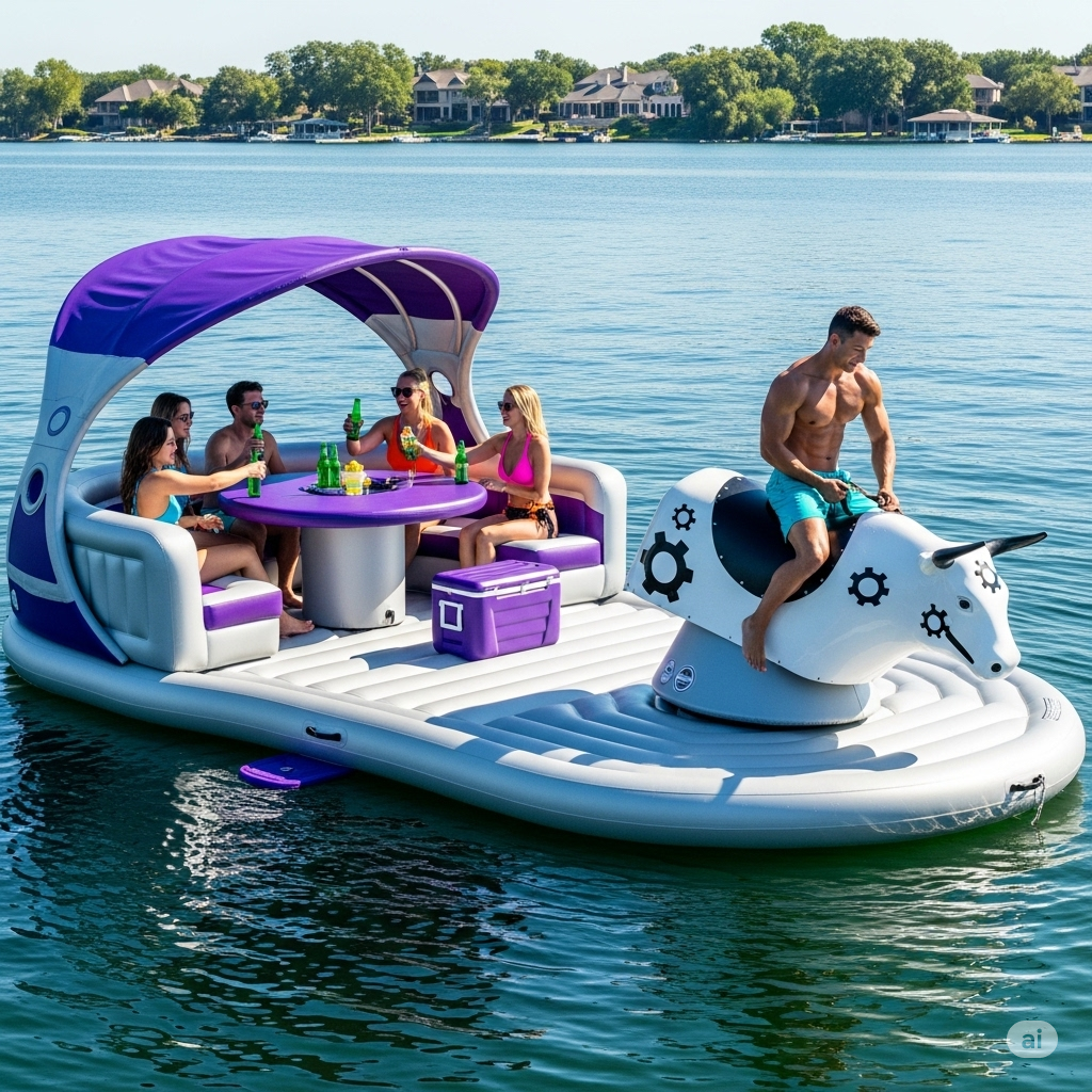 What is an Inflatable Mechanical Bull Lake Float?