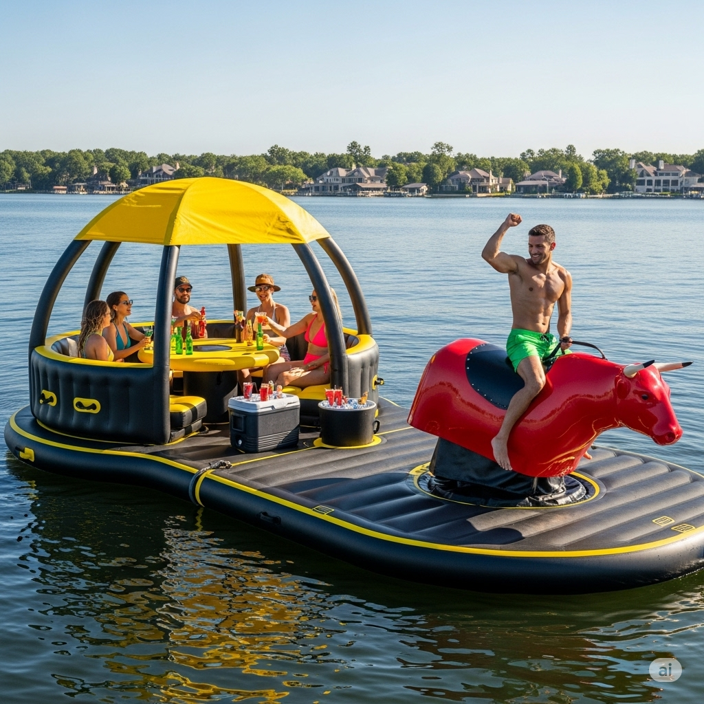 What is an Inflatable Mechanical Bull Lake Float?