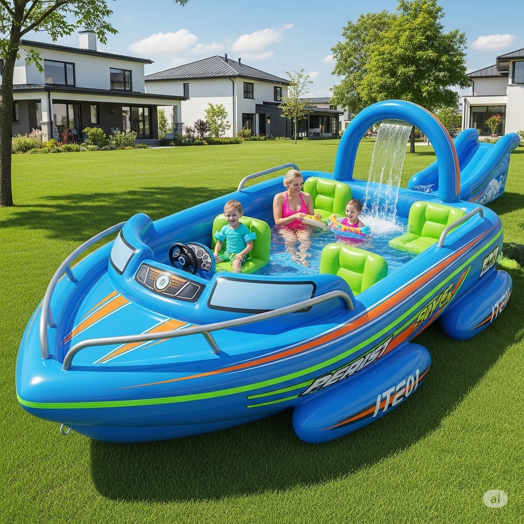 Why an Inflatable Speed Boat Pool is This Summer's Must-Have: