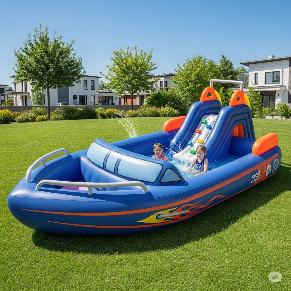 Why an Inflatable Speed Boat Pool is This Summer's Must-Have: