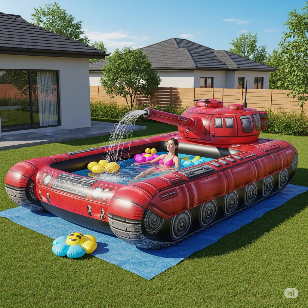 Why the Inflatable Tank Pool Is Taking Over Backyards