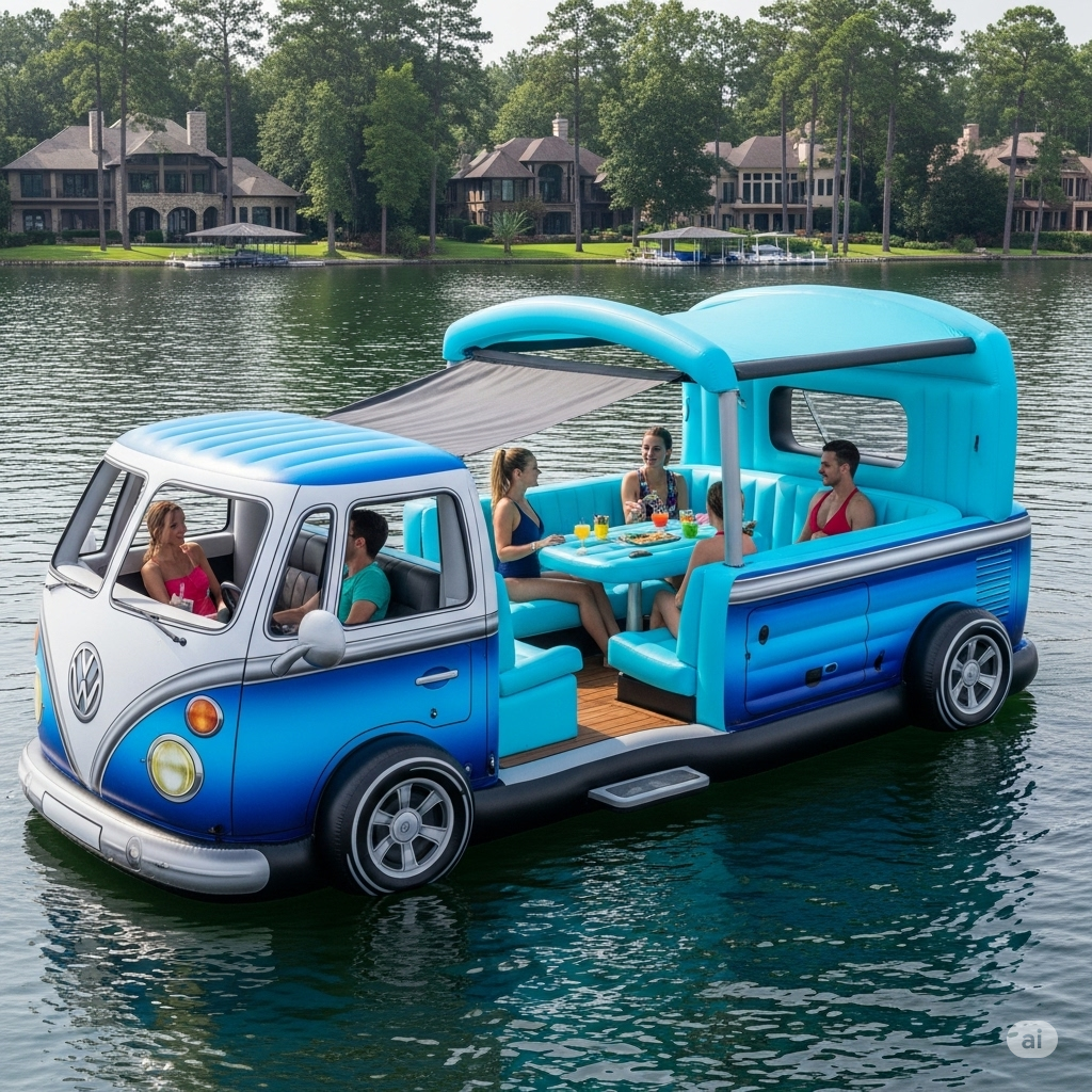 What Is an Inflatable Floating Camper Van Lounge?