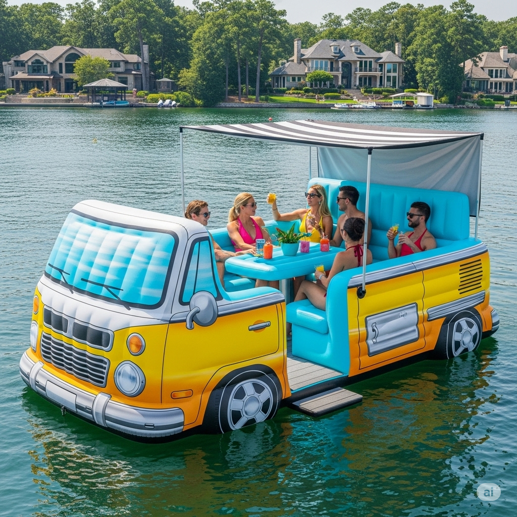 Float Into Adventure: The Inflatable Floating Camper Van Lounge That Redefines Relaxation
