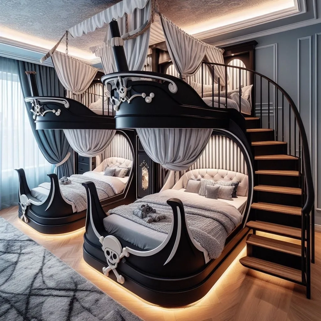 Ahoy, Mateys! Set Sail for Dreamland with a Pirate Ship Bunk Bed!