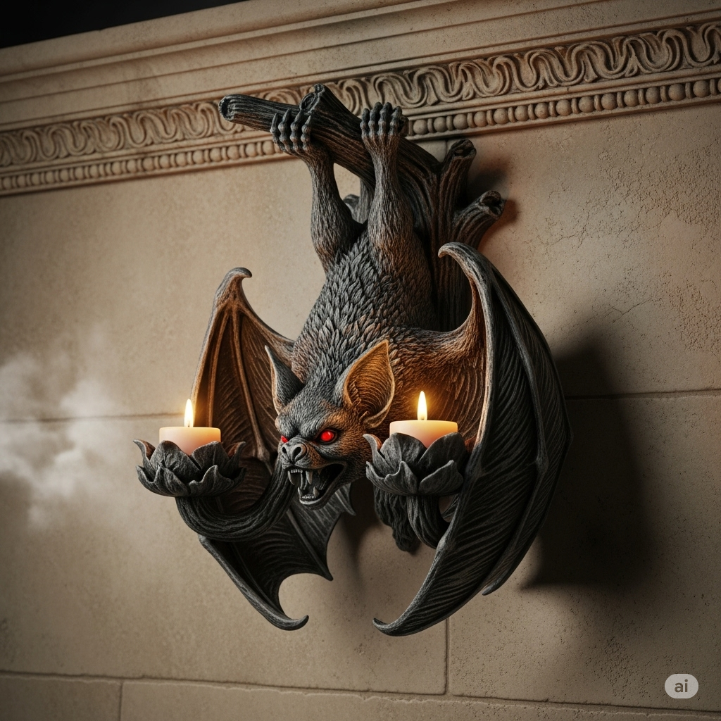 Wings of Wonder: Illuminate Your Lair with a Vampire Bat Wall Sconce!