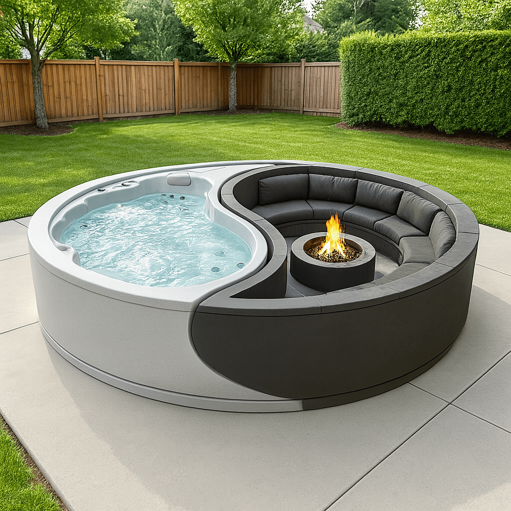 Where to Use a Yin-Yang Hot Tub and Fire Pit Sofa Set