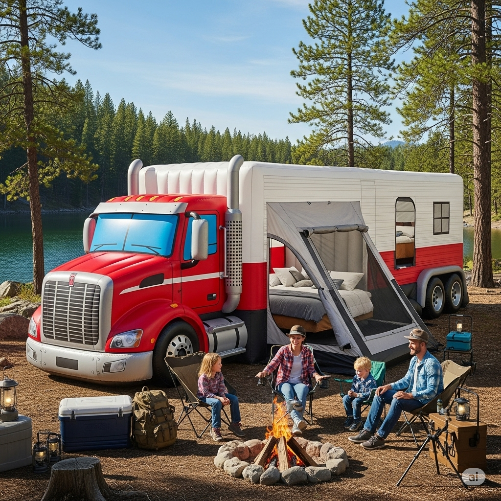 What Is a Semi-Truck Inflatable Camping Tent?