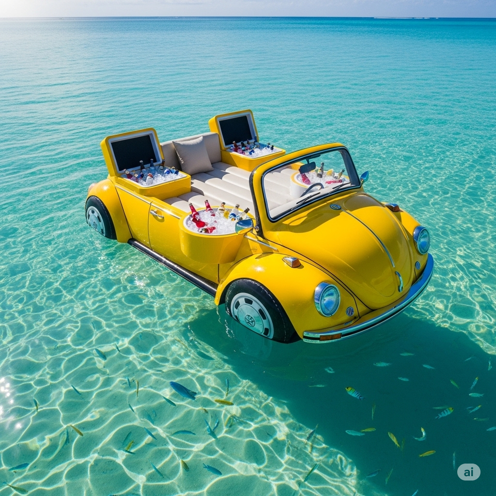 VW Beetle Floating Lounge – Retro Fun on the Water