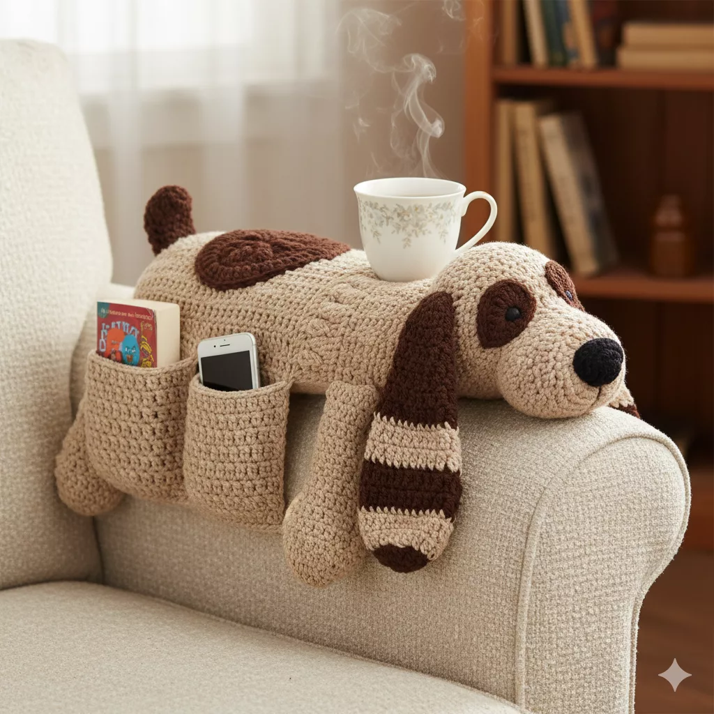 How to Crochet Your Own Dog Sofa Organizer