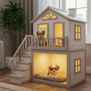 Two-Storey Dog House: A Chateau for Your Chow Hound Why a Two-Storey Dog House? Elevating Canine Comfort Gone are the days of cramped, single-level dog houses. Today’s pet parents are investing in multi-level designs that cater to their dogs’ instincts and lifestyles. Here’s why a two-storey dog house is worth considering: Space Optimization: A two-storey structure maximizes vertical space, providing separate areas for sleeping, playing, and lounging. The upper level can serve as a cozy loft for naps, while the lower level becomes a shaded retreat for hot days. Mental Stimulation: Dogs love exploring vertical spaces. A second story encourages climbing, which keeps them mentally engaged and physically active—ideal for high-energy breeds. Weather Adaptability: Elevated designs keep your dog dry during rainstorms, while the lower level offers cool shelter in summer. Some models even include insulated walls or heated pads for year-round comfort. Aesthetic Appeal: With designs mimicking rustic cabins, modern villas, or fairytale chateaus, these dog houses double as charming garden decor. Design Features: Crafting a Canine Castle When selecting a two-storey dog house, prioritize features that marry style with practicality: Durable Materials: Opt for weather-resistant woods like cedar or pressure-treated pine. Metal reinforcements and asphalt shingle roofs add longevity. Avoid toxic paints or finishes. Safety First: Ensure staircases or ramps have non-slip surfaces. Railings on upper levels prevent falls, and rounded edges minimize injury risks. Ventilation & Insulation: Cross-ventilation windows regulate temperature, while insulated walls or removable panels adapt to seasonal changes. Customization: Personalize with your dog’s name etched above the door, a bone-shaped window, or a mini balcony. Some companies even offer modular designs for easy expansion. DIY vs. Professional Build: Which Suits Your Pack? DIY Two-Storey Dog House For handy pet parents, building a dog house can be a rewarding project. Benefits include: Cost savings (materials can range from 200 – 200–600). Tailoring the size and style to your dog’s needs. Using eco-friendly or upcycled materials. Tips for Success: Follow pre-made plans from reputable sources. Measure your dog’s height and length to ensure a snug fit. Include a removable roof for easy cleaning. Pre-Made Luxury Models If DIY isn’t your forte, companies like Luxury Pet Homes or PawHut offer chic, pre-built options. Pros include: Professional craftsmanship and warranties. Time savings—no assembly required. High-end finishes like copper roofing or stained-glass accents. Styling Your Dog’s Chateau: From Rustic to Regal Transform the dog house into a garden showpiece with these ideas: Landscaping: Surround it with pet-safe plants like lavender or rosemary. Add a paw-friendly gravel path. Themed Decor: Match your home’s architecture—think Victorian gingerbread trim or a sleek, modern facade. Functional Extras: Install a solar-powered light above the door, or attach a retractable awning for shade. Maintenance Tips: Keeping the Palace Pristine Regular Cleaning: Sweep out debris and wash surfaces with vinegar-water mix monthly. Weatherproofing: Reapply sealant annually to prevent wood rot. Pest Control: Use pet-safe repellents to deter fleas and rodents. Where to Buy or Build Retailers: Chewy, Etsy, and Wayfair offer stylish pre-made options ( 300 – 300–1,500). Custom Builders: Local carpenters or companies like Barksdale Dog Mansions create bespoke designs. DIY Kits: Brands like Petmate provide easy-to-assemble kits with pre-cut materials. Conclusion: A Tail-Wagging Investment A two-storey dog house isn’t just a shelter—it’s a statement of love for your four-legged companion. Whether you opt for a quaint cottage or a sprawling chateau, this upgrade enhances your dog’s quality of life while adding character to your outdoor space. By prioritizing safety, comfort, and style, you’ll create a haven where your chow hound can reign supreme, proving that every dog deserves a castle. Ready to elevate your pup’s paradise? Explore designs today and watch your dog’s tail wag with royal approval.