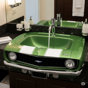 Rev Up Your Design: Experience the Roar with a Camaro Inspired Sink!