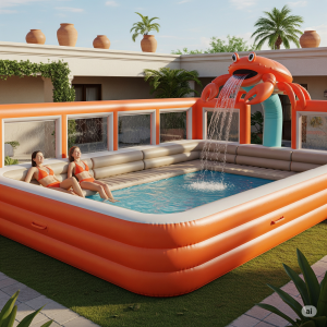 Dive into Delight: Unleash Fun with an Inflatable Sea Creature Shower Pool!