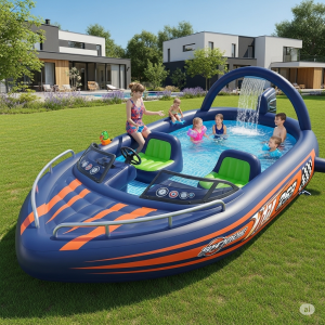 Full Throttle Fun: Make Waves with an Inflatable Speed Boat Pool!