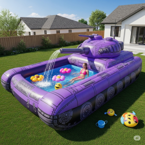 Dominate Summer Fun: The Inflatable Tank Shaped Pool for Action-Packed Outdoor Play