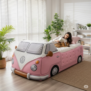 Hit the Road (Indoors!): Cruise in Comfort with a Volkswagen Van Shaped Floor Sofa!