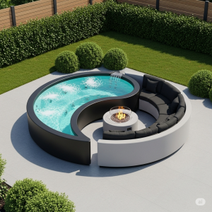 Balance and Bliss: Discover the Yin-Yang Hot Tub and Fire Pit Sofas for Ultimate Outdoor Harmony