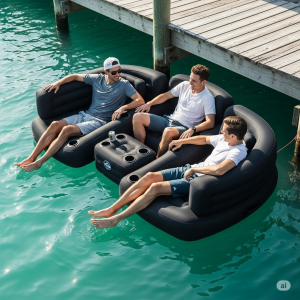 U-Shaped Inflatable Island – The Ultimate Floating Lounge for Summer Fun