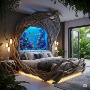 Wooden Aquarium Bed – Sleep Surrounded by Nature’s Serenity