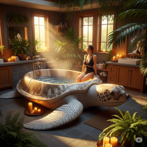Wooden Turtle Bathtub – A Unique Blend of Nature, Art, and Relaxation