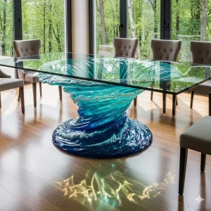 Ocean Whirlpool Dining Table: Transform Your Dining Room with Mesmerizing Resin Art