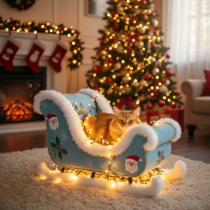 Transform Your Cat's Naptime with a Charming Sleigh Cat Bed