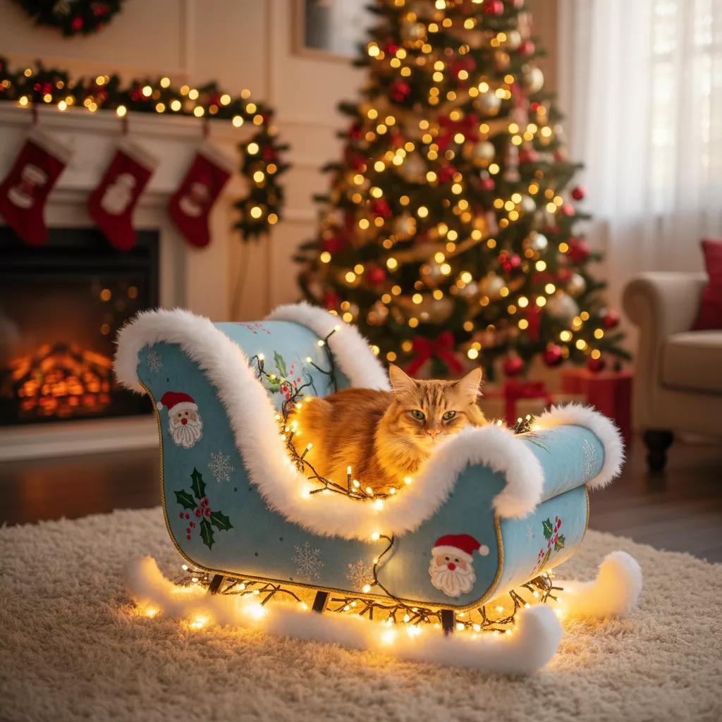 Transform Your Cat's Naptime with a Charming Sleigh Cat Bed