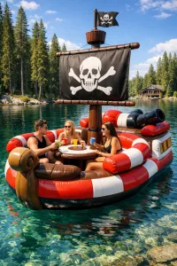 Inflatable Pirate Ship Lake Float: Set Sail for Summer Adventure