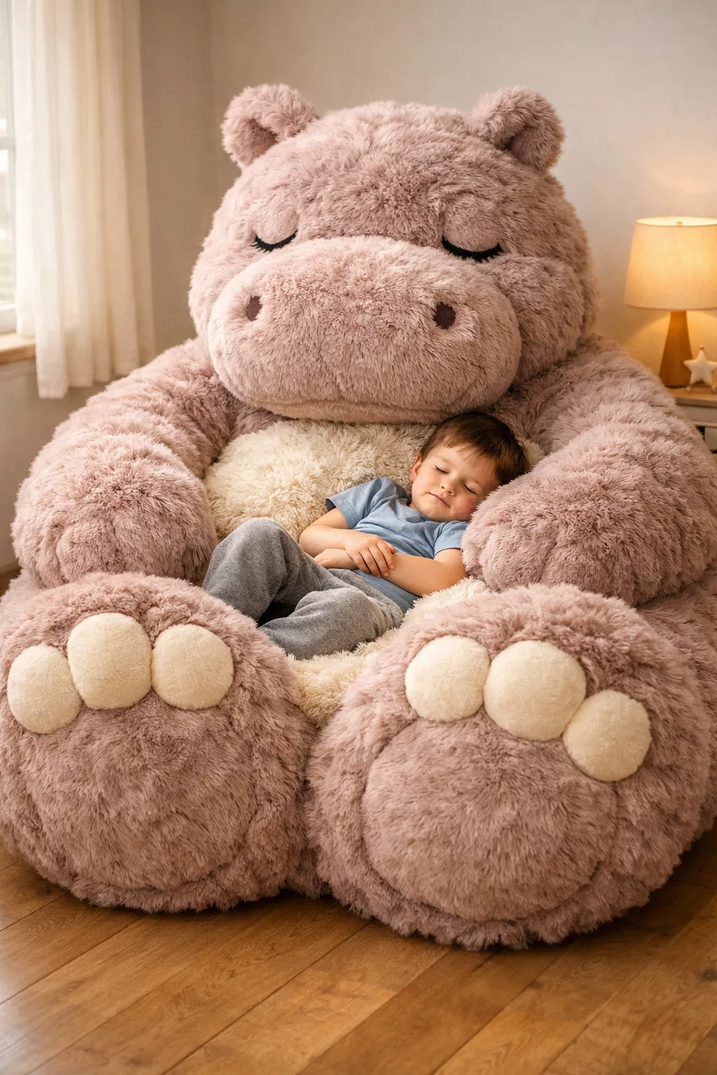 Plush Hippo Sleeping Chair: Sink Into Ultimate Comfort